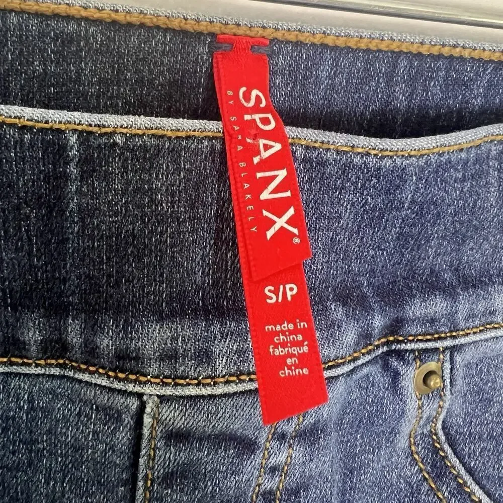 Spanx Womens Pull On Jeggings Jeans Blue Skinny Tummy Control Stretch Sz S Ankle - Picture 5 of 12